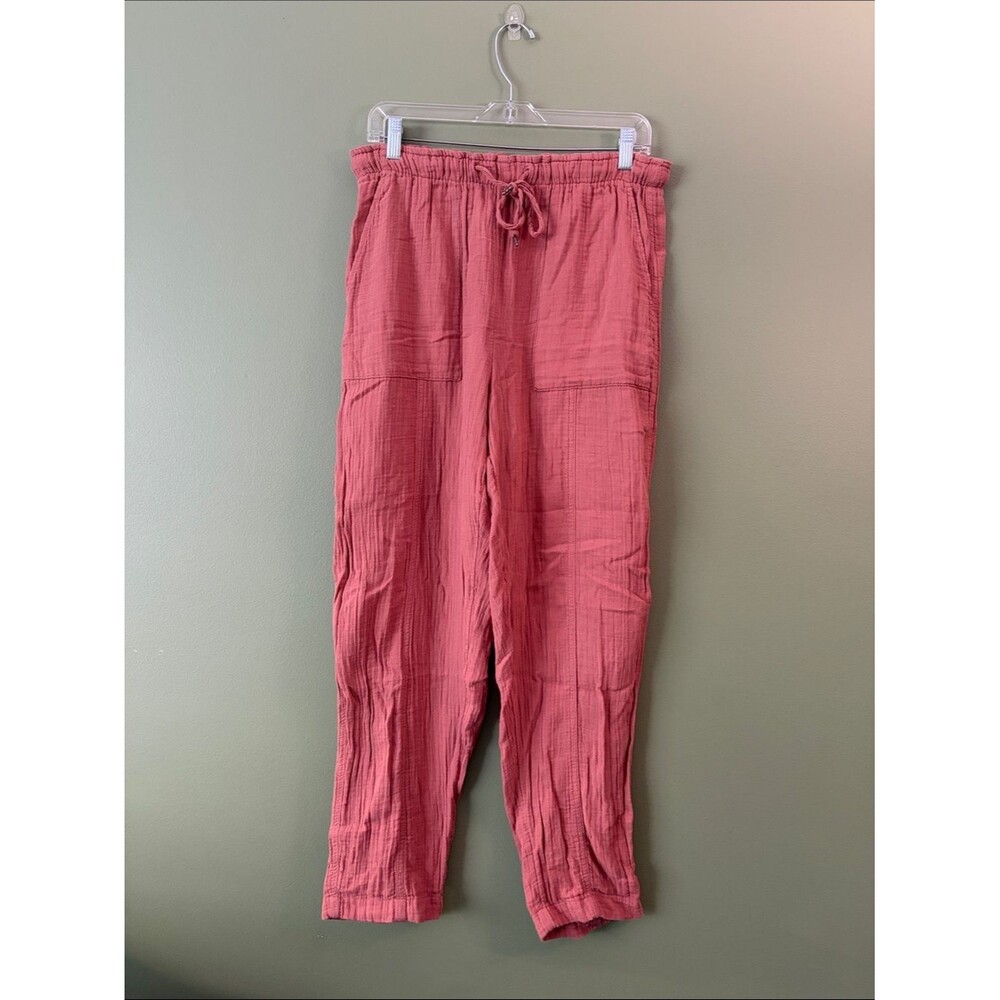 GAP 100% Cotton Gauze Pull On Cedar Wood Mauve Pants Sz M - Picture 5 of 8